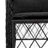 Comfortable Black Poly Rattan Garden Chairs with Cushions