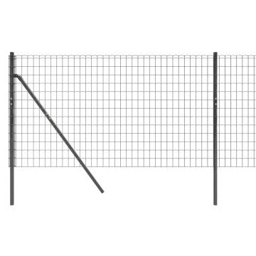 Wire Mesh Fence Anthracite 0.8x10m - Galvanised Steel