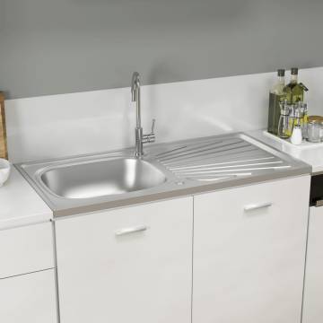 Kitchen Sink with Drainer Set - Stainless Steel 1000x500 mm