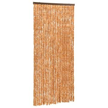 Insect Curtain Ochre and White 100x220 cm - Chenille Design