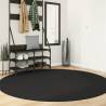 Rug HUARTE Short Pile Soft and Washable Black Ø 200 cm Colour black Size Ø 200 cm 