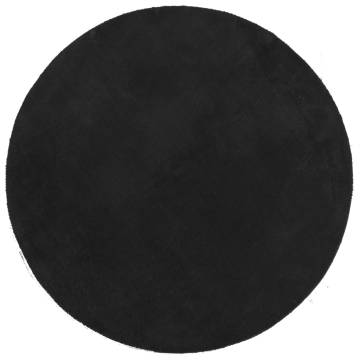 HUARTE Black Soft Washable Rug Ø 200 cm - Cozy & Durable