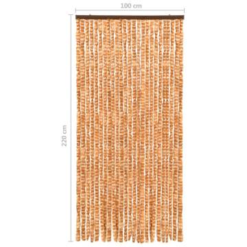 Insect Curtain Ochre and White 100x220 cm - Chenille Design