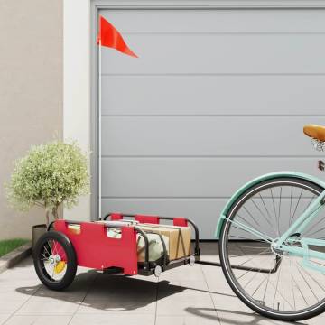 Bike Trailer - Red Oxford Fabric & Iron for Easy Transport