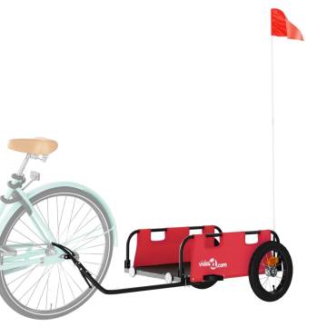 Bike Trailer - Red Oxford Fabric & Iron for Easy Transport