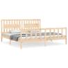 Solid Wood Bed Frame with Headboard 200x200 cm | HipoMarket