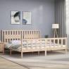 Solid Wood Bed Frame with Headboard 200x200 cm | HipoMarket