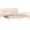 Solid Wood Bed Frame with Headboard 200x200 cm | HipoMarket