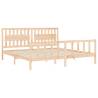 Solid Wood Bed Frame with Headboard 200x200 cm | HipoMarket