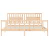 Solid Wood Bed Frame with Headboard 200x200 cm | HipoMarket