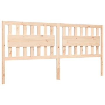 Solid Wood Bed Frame with Headboard 200x200 cm | HipoMarket