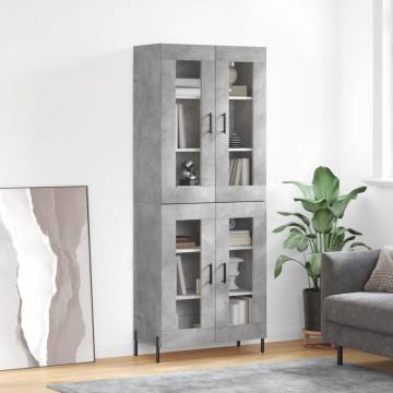 Highboard Concrete Grey - Elegant Engineered Wood Storage