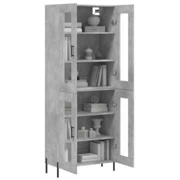 Highboard Concrete Grey - Elegant Engineered Wood Storage