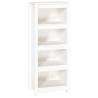 Stylish White Book Cabinet - Solid Pine Wood 50x35x125.5 cm