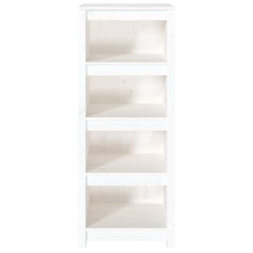 Stylish White Book Cabinet - Solid Pine Wood 50x35x125.5 cm