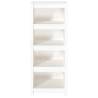 Stylish White Book Cabinet - Solid Pine Wood 50x35x125.5 cm