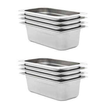 Gastronorm Containers 8 pcs GN 1/3 100 mm Stainless Steel