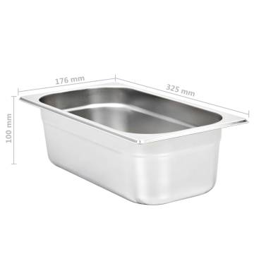 Gastronorm Containers 8 pcs GN 1/3 100 mm Stainless Steel