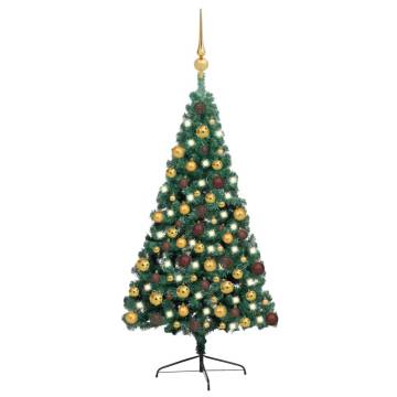 Artificial Half Pre-lit Christmas Tree with Ball Set - 180 cm