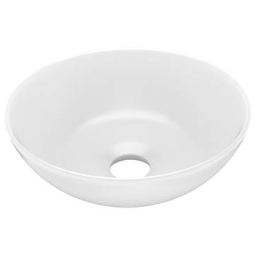 Matt White Round Ceramic Bathroom Sink | HipoMarket