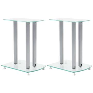 Aluminum Speaker Stands with Transparent Safety Glass | 2pcs