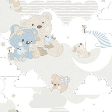 Noordwand Hug Bears Wallpaper - Blue & Beige | Hipomarket