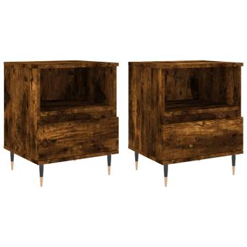 Smoked Oak Bedside Cabinets - Set of 2 | Hipomarket