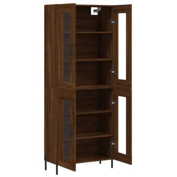 Stylish Highboard Brown Oak - 69.5x34x180 cm | Hipo Market