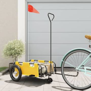 Bike Trailer - Yellow Oxford Fabric & Iron | HipoMarket