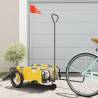 Bike Trailer Yellow Oxford Fabric and Iron Colour yellow Size 123 x 52.5 x 33 cm 