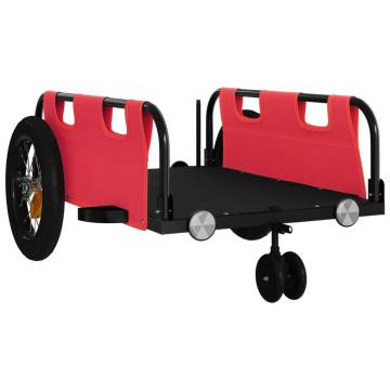 Bike Trailer - Red Oxford Fabric & Iron Construction | HipoMarket