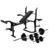 Weight Bench with Rack & 30.5kg Barbell/Dumbbell Set - Hipo Market