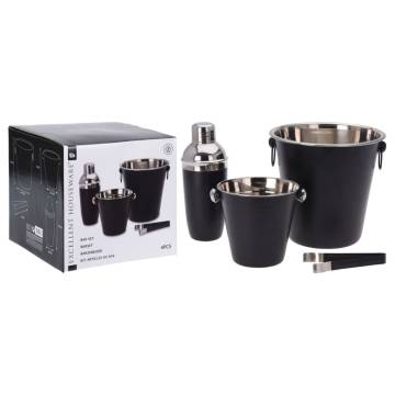 Excellent Houseware 4-Piece Matte Black Barware Set