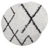 Shaggy Modern Rug Ø 160 cm - Cream & Black High Pile