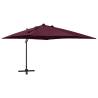 Cantilever Umbrella with Pole and LED Lights Bordeaux Red 300 cm Colour bordeaux red Quantity in Package 1 