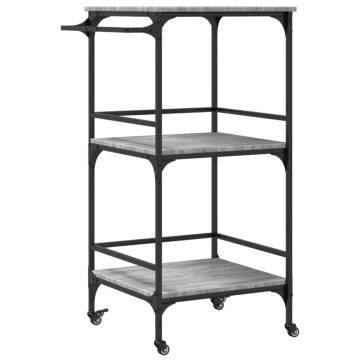 Kitchen Trolley Grey Sonoma | 60.5x50x105 cm | HipoMarket