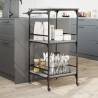 Kitchen Trolley Grey Sonoma | 60.5x50x105 cm | HipoMarket