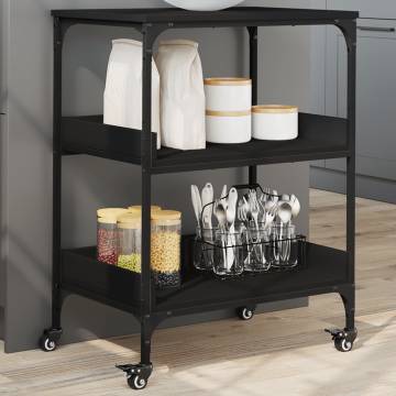 Kitchen Trolley Black 60x41x80.5 cm | HipoMarket