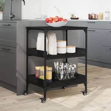 Kitchen Trolley Black 60x41x80.5 cm | HipoMarket