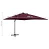 Cantilever Umbrella with LED Lights - Bordeaux Red 300 cm