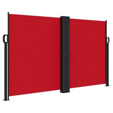 Retractable Side Awning Red 140x1200 cm - Privacy & Shade