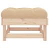 Garden Footstool with Cushion - Solid Pine Wood | Hipomarket