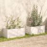 White Solid Pinewood Garden Planters - 2 pcs 100x50x50 cm