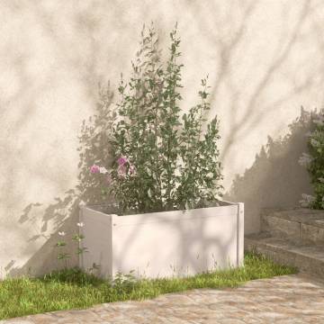 White Solid Pinewood Garden Planters - 2 pcs 100x50x50 cm