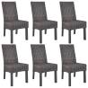 Dining Chairs 6 pcs Brown Kubu Rattan and Mango Wood Colour brown Quantity in Package 6 