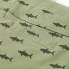 Kids' Light Khaki Shark Print Shorts with Drawstring - Size 104