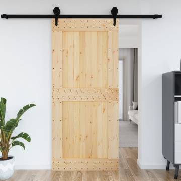 NARVIK Solid Wood Pine Door 100x210 cm - Stylish & Secure