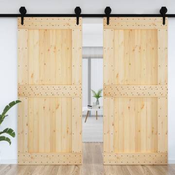 NARVIK Solid Wood Pine Door 100x210 cm - Stylish & Secure