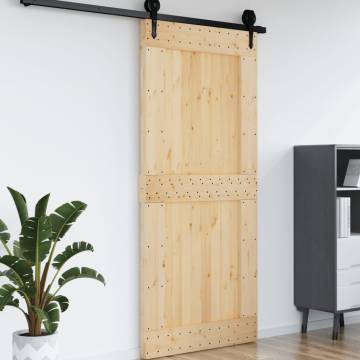 NARVIK Solid Wood Pine Door 100x210 cm - Stylish & Secure