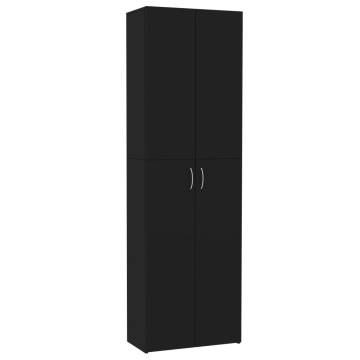 Elegant Black Office Cabinet - 60x32x190 cm | Hipomarket